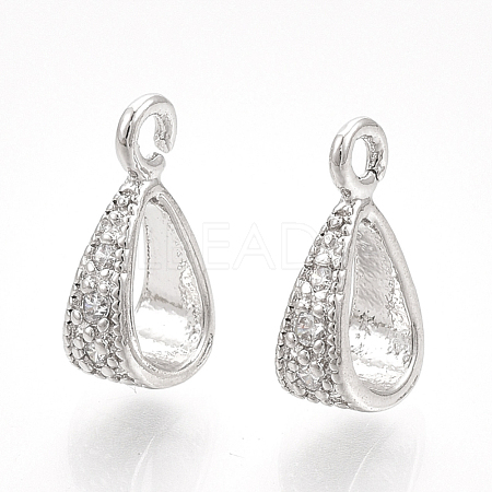 Brass Cubic Zirconia Tube Bails X-KK-S350-380P-1