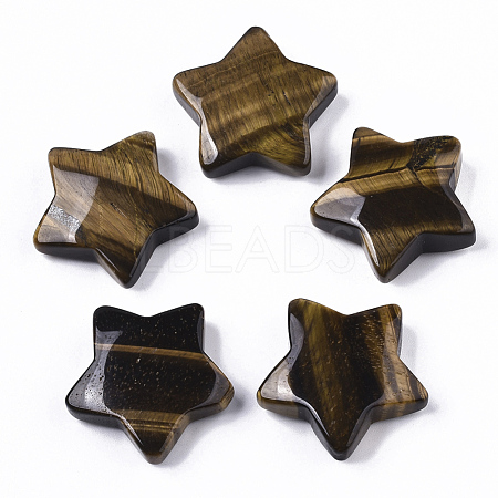 Natural Tiger Eye Star Shaped Worry Stones G-T132-002A-08-1