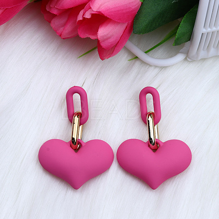 Heart Acrylic Dangle Stud Earrings FS-WG6C9EC-08-1