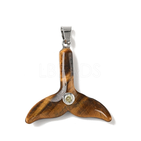 Natural Tiger Eye Pendants G-P599-03P-01-1