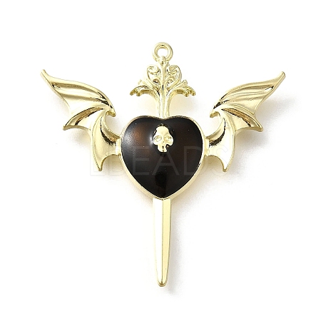 Alloy Black Enamel Gothic Style Pendants PALLOY-R157-06G-05B-1