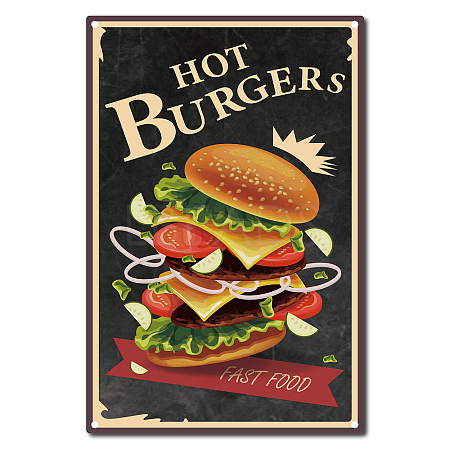 Vintage Metal Tin Sign AJEW-WH0157-035-1