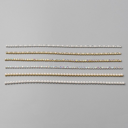 Alloy Rhinestone & Plastic Imitation Pearl Chains DIY-WH0320-28-1