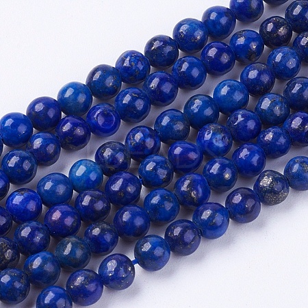 Dyed Natural Lapis Lazuli Bead Strands G-R173-6mm-01-1