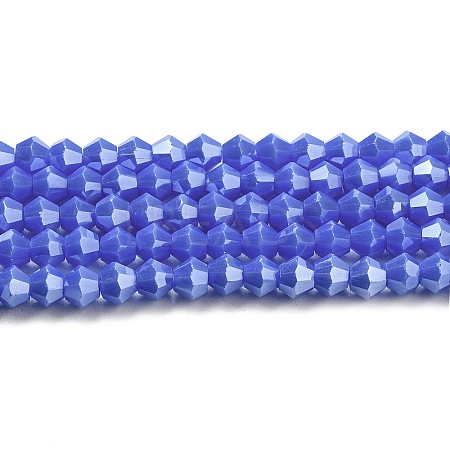 Opaque Solid Color Electroplate Glass Beads Strands GLAA-F029-P4mm-C11-1