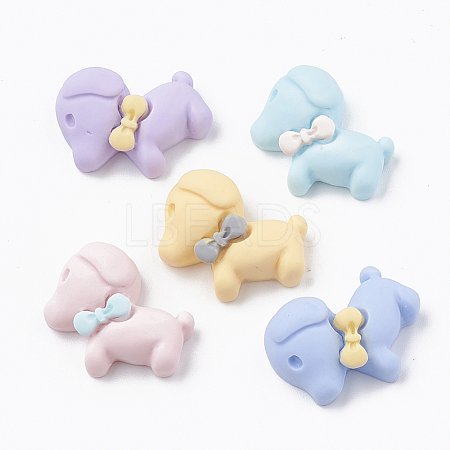 Opaque Resin Puppy Cabochons X-CRES-S304-63-1