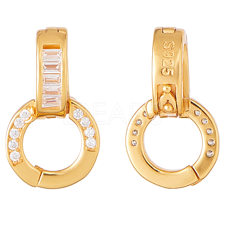 2Pcs 925 Sterling Silver Pave Clear Cubic Zirconia Twister Clasps STER-HS0001-22A-G-1