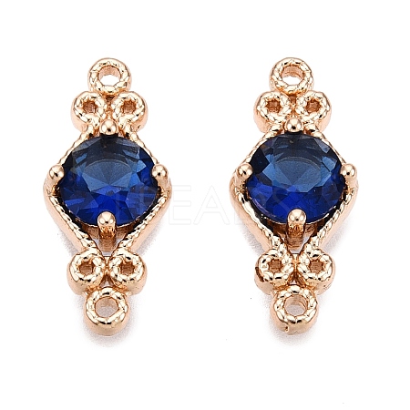 Brass Pave Faceted Glass Connector Charms FIND-T070-03C-1