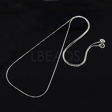 Anti-Tarnish Trendy Unisex Rhodium Plated 925 Sterling Silver Snake Chain Necklaces STER-M034-A-09-1