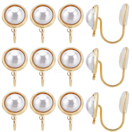 10Pcs Half Round Brass Ear Cuff Findings KK-BBC0022-47-1