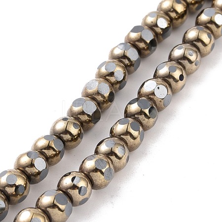Electroplated Non-magnetic Synthetic Hematite Beads Strands G-G862-02I-1