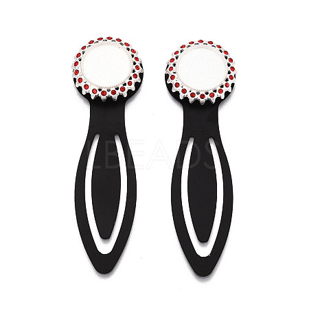 Alloy & Iron Bookmark Cabochon Settings PALLOY-N184-02S-1