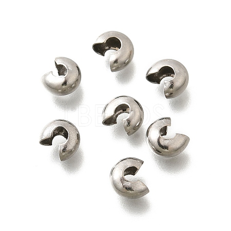304 Stainless Steel Crimp Beads Covers X-STAS-P239-34P-05-1