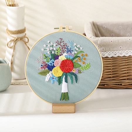 DIY Bouquet Pattern Embroidery Kit LS-DIY-O021-14A-1