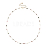 Handmade 3MM Faceted Round Mixed Gemstone Beads & 316 Stainless Steel Round Link Chains Necklaces NJEW-JN05872-5