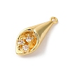 Brass Pave Clear Cubic Zirconia Pendants KK-V016-07G-2