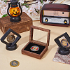 1Pc Rectangle Wood Visible Window Commemorative Coin Magnetic Boxes CON-DC0001-25-5