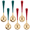 6Pcs 2 Colors 304 Stainless Steel Teaspoon AJEW-GO0001-12-1