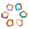 Transparent and Opaque Resin & Walnut Wood Pendants RESI-SZ0001-01-4