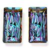 Embossed Glass Rhinestone Pendants GLAA-J101-07B-001VO-2
