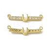 Rack Plating Brass Micro Pave Clear Cubic Zirconia Connector Charms KK-C007-37G-U-2