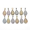 Mixed Color Plated Eco-Friendly Brass Micro Pave Cubic Zirconia Pendants ZIRC-H106-18-1
