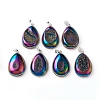 Electroplated Natural Druzy Agate Pendants X-G-L559-01-1
