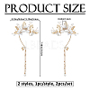2Pcs 2 Styles Flower Crystal Rhinestone & Plastic Pearl Cuff Earrings EJEW-FH0001-13G-2
