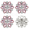 4Pcs Flower Alloy with Glass Rhinestone Shoe Buckle Clips AJEW-FG0003-64C-1