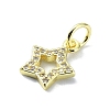 Brass Micro Pave Clear Cubic Zirconia Charms KK-H475-59G-12-2
