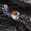 Oval Natural Tiger Eye Finger Rings PW-WG14D78-06-1