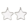 Non-Tarnish 304 Stainless Steel Open Back Bezel Star Pendants STAS-Z040-01P-1