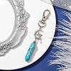 Pointed Synthetic Turquoise Pendant Decorations HJEW-JM01688-03-2