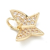 Brass Micro Pave Clear Cubic Zirconia Charms ZIRC-B010-41G-3