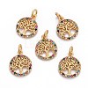 Brass Micro Pave Cubic Zirconia Charms ZIRC-L070-45G-1