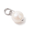 Natural Cultured Freshwater Pearl Two Sides Polished Charms PALLOY-JF04036-03-4