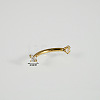 304 Stainless Steel Clear Cubic Zirconia Curved Barbell Labrets WG22442-03-1