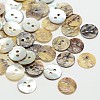 2-Hole Flat Round Mother of Pearl Buttons X-SHEL-N033-06-10mm-1