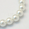 Baking Painted Pearlized Glass Pearl Round Bead Strands HY-Q330-8mm-01-2