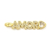 Word AMOR Rack Plating Brass Micro Pave Clear Cubic Zirconia Pendants KK-Z053-11G-01-1