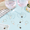 SUNNYCLUE DIY Initial Letter A~Z Alphabet Brass Enamel Wine Glass Charm Rings Making Kit DIY-SC0024-58-4