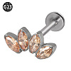 G23 Titanium with Cubic Zirconia Threadless Labrets WGA6216-02-1