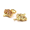Brass Micro Pave Cubic Zirconia Charms KK-A156-11G-RS-4