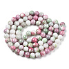 Opaque Crackle Glass Round Beads Strands GLAA-T031-10mm-01W-2