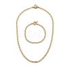 Brass Curb Chain Bracelets & Necklaces Jewelry Sets X-SJEW-JS01111-1