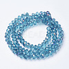 Electroplate Transparent Glass Beads Strands LS-EGLA-A034-T8mm-F17-2