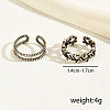 2Pcs Vintage Copper Twisted Wire Toe Adjustable Open Cuff Rings for Women QX3270-3