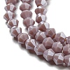 Opaque Solid Color Electroplate Glass Beads Strands EGLA-A039-P4mm-A13-3