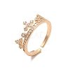 Brass Micro Pave Cubic Zirconia Open Cuff Rings RJEW-R146-07B-KCG-1