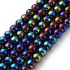 Electroplated Natural Black Agate Beads Strands G-Z038-B05-02FR-1